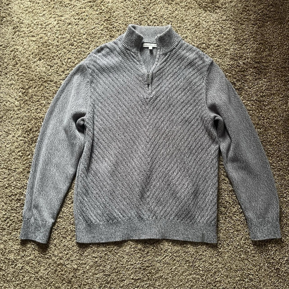 Calvin Klein Jeans Men's Mock-neck Quarter-Zip Sweater